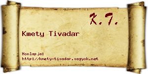 Kmety Tivadar névjegykártya